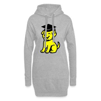 Bachelor Hund / Diplom Hund - Hoodie-Kleid - Grau meliert - Vorne