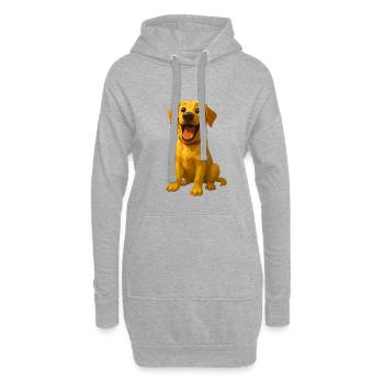 Labrador rieur – Motif de chien drôle - Sweat-shirt à capuche long Femme - gris chiné - Devant