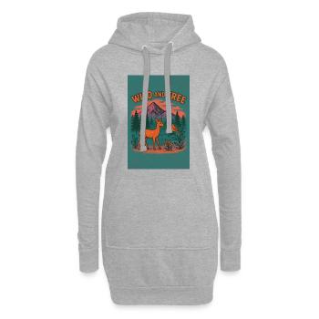 Wild und Frei Naturlandschaft - Hoodie-Kleid - Grau meliert - Vorne
