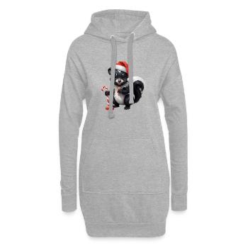 Moufette de Noël sucrée avec canne - Sweat-shirt à capuche long Femme - gris chiné - Devant