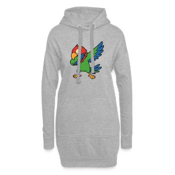 Bande dessinée Parrot Dabbing - Sweat-shirt à capuche long Femme - gris chiné - Devant