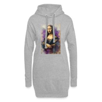 Mona Lisa revisited - oil on canvas - Hoodie Dress - heather grey - Front