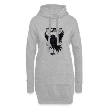 F Caw F Crow Chemise Corbeau | Gothique Halloween effrayant - Sweat-shirt à capuche long Femme - gris chiné - Devant