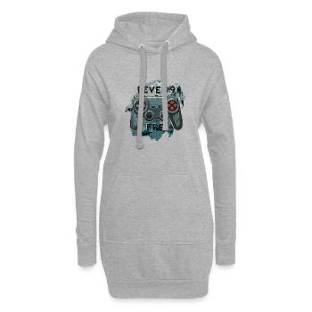 Level 9 Frei Gamepad Army Militärdesign Tarnfleck - Hoodie-Kleid - Grau meliert - Vorne