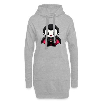 Vampir Halloween Niedlich Comic - Hoodie-Kleid - Grau meliert - Vorne