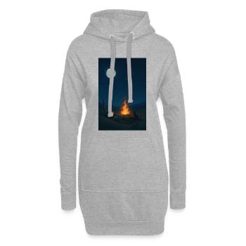 Mondnacht am Lagerfeuer - Hoodie-Kleid - Grau meliert - Vorne