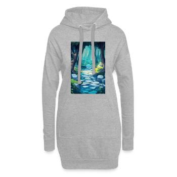 Illustration of a Forest Landscape - Sweat-shirt à capuche long Femme - gris chiné - Devant