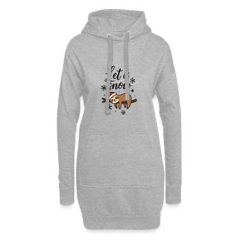 Peluche paresseux Let it Snow Motif de Noël - Sweat-shirt à capuche long Femme - gris chiné - Devant