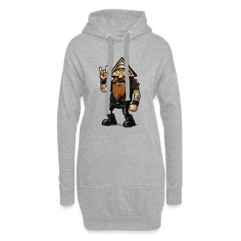 Der Metal-Zyklop - Hoodie-Kleid - Grau meliert - Vorne