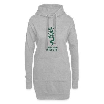 Französisch Inhale - Atmen Sie stilvoll durch - Hoodie-Kleid - Grau meliert - Vorne