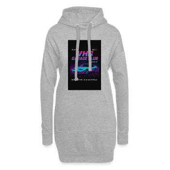 VHS Garage Club Neon Car 90s - Hoodie-Kleid - Grau meliert - Vorne