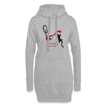 Eidechsen mit Brille Look at Me - Hoodie-Kleid - Grau meliert - Vorne