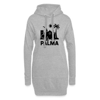 palma silhouette mallorca - Hoodie-Kleid - Grau meliert - Vorne