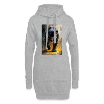 Illustration eines Panthers - Hoodie-Kleid - Grau meliert - Vorne