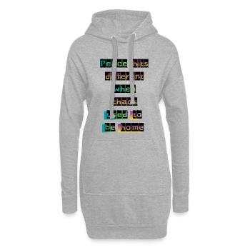 Typographie Glitched Peace and Chaos - Sweat-shirt à capuche long Femme - gris chiné - Devant