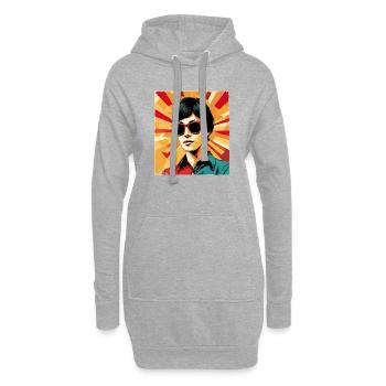 Retro Girl Pop Art – Stil Vintage Cool - Hoodie-Kleid - Grau meliert - Vorne