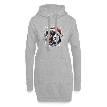 Tiger Weihnachten Lustig - Hoodie-Kleid - Grau meliert - Vorne