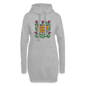 Le défilement remplace la vie - Sweat-shirt à capuche long Femme - gris chiné - Devant