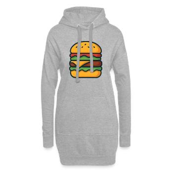 Les hamburgers dans le Pop Art - Sweat-shirt à capuche long Femme - gris chiné - Devant