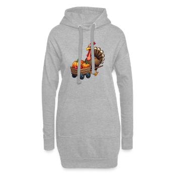 Thanksgiving Lustiger Thanksgiving Truthahn - Hoodie-Kleid - Grau meliert - Vorne