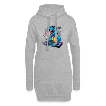 Dino DJ - Sweat-shirt à capuche long Femme - gris chiné - Devant