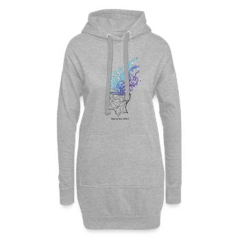 Kreativer Geist – Abstrakte Gehirnillustration - Hoodie-Kleid - Grau meliert - Vorne