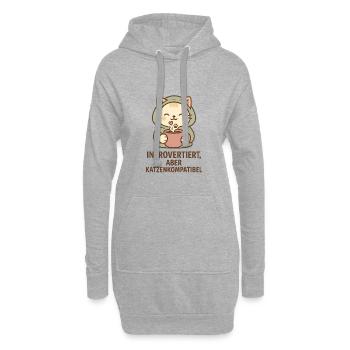 Introvertiert, aber katzenkompatibel - Hoodie-Kleid - Grau meliert - Vorne
