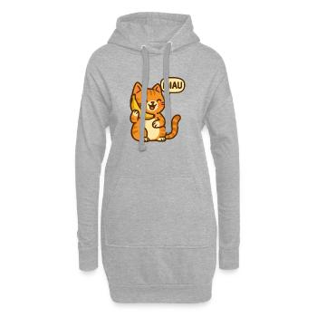 Chat au téléphone - Sweat-shirt à capuche long Femme - gris chiné - Devant
