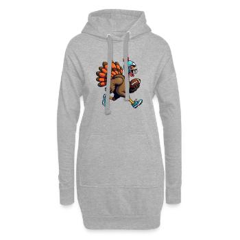 Thanksgiving Football Truthahn - Hoodie-Kleid - Grau meliert - Vorne