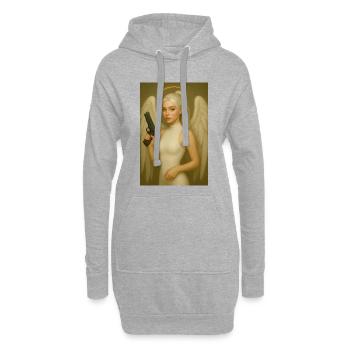 Ange avec une arme - Sweat-shirt à capuche long Femme - gris chiné - Devant