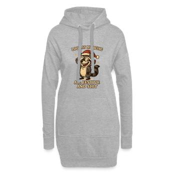 Joyeuse des ratons laveurs festifs - Sweat-shirt à capuche long Femme - gris chiné - Devant