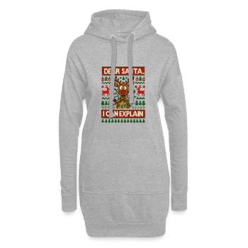 Dear Santa I Can Explain Ugly Christmas - Hoodie-Kleid - Grau meliert - Vorne