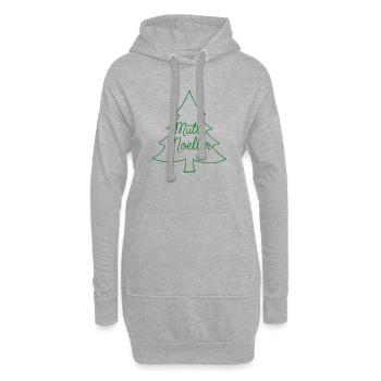 Mutlu Noeller Tannenbaum Weihnachtsdesign - Hoodie-Kleid - Grau meliert - Vorne