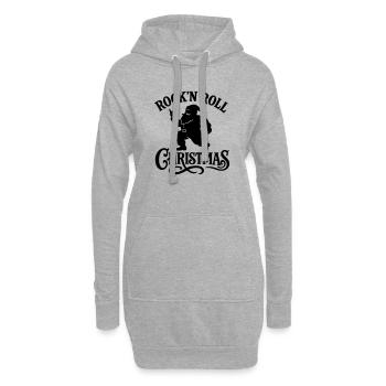 Christmas time Xmas weihnachten rock'n roll Santa  - Hoodie-Kleid - Grau meliert - Vorne