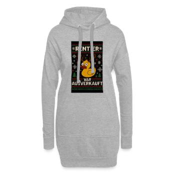 Gummi Ente Weihnachts Spruch - Hoodie-Kleid - Grau meliert - Vorne