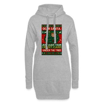 Dear Santa Ugly Christmas - Hoodie-Kleid - Grau meliert - Vorne