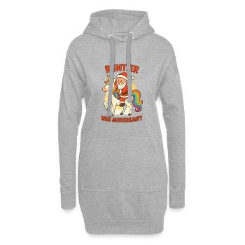Renne a été vendu Licorne Noël - Sweat-shirt à capuche long Femme - gris chiné - Devant