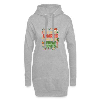 Unartig zu Weihnachten: Bereue nichts - Hoodie-Kleid - Grau meliert - Vorne