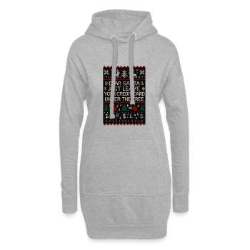 Vilain Noël Cher Père Noël Carte de Crédit - Sweat-shirt à capuche long Femme - gris chiné - Devant