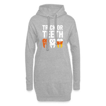 Trick or Teeth Halloween Tee - Hoodie Dress - heather grey - Front