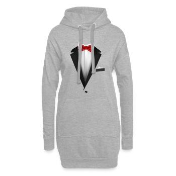 Smoking-Fliege Hochzeitsfest - Hoodie-Kleid - Grau meliert - Vorne