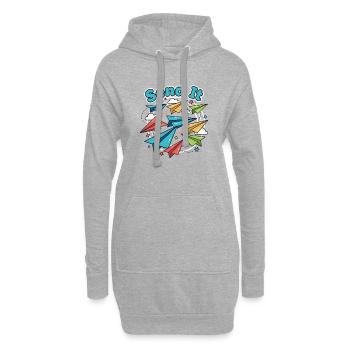 Send It Papierflugzeuge - Hoodie-Kleid - Grau meliert - Vorne