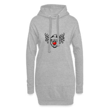 Rudolph Noël renne - Sweat-shirt à capuche long Femme - gris chiné - Devant