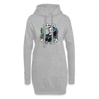 Lag Beast Panda Gamer Motif - Sweat-shirt à capuche long Femme - gris chiné - Devant