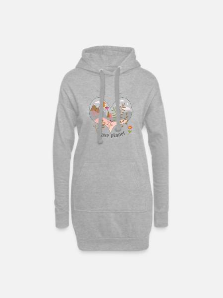 Sauver la planète - Sweat-shirt à capuche long Femme - gris chiné