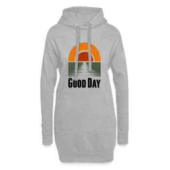 Sonnenuntergang am See Good Day - Hoodie-Kleid - Grau meliert - Vorne