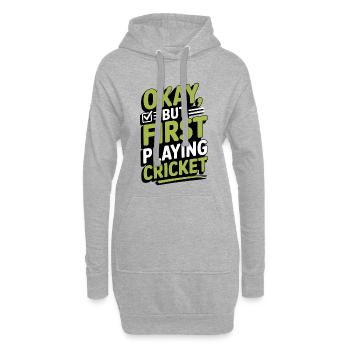 Drôle de cricket : Jeu de cricket vintage - Sweat-shirt à capuche long Femme - gris chiné - Devant