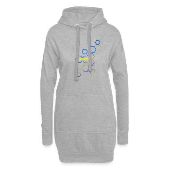 Geschenk für Denny - Hoodie-Kleid - Grau meliert - Vorne
