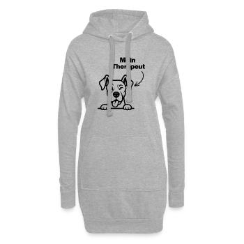 DER HUND MEIN THERAPEUT, HUNDE! 🐶 DOGLOVER PFOTE - Hoodie-Kleid - Grau meliert - Vorne