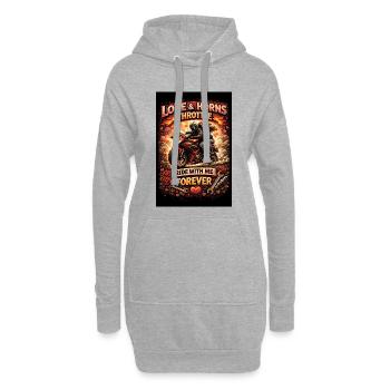 Amour & Moto : Roulez pour toujours - Sweat-shirt à capuche long Femme - gris chiné - Devant